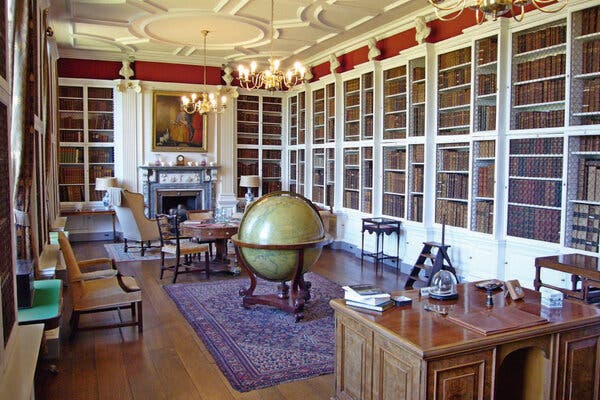 The quintessential family library at Lamport Hall, in Northamptonshire, England, dates from the early 1730s (the furniture and fixtures were updated in the early 19th century).